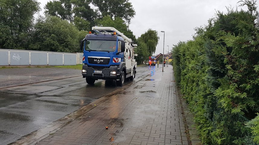 Stra&szlig;e an der Salza ist &uuml;berflutet