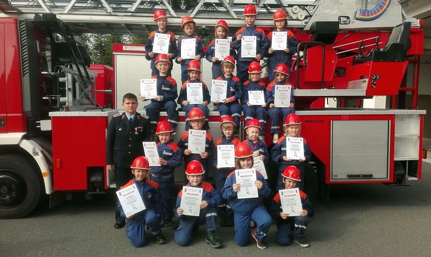 am Wochenende stellten sich Mitglieder verschiedener Jugendfeuerwehren der Pr&uuml;fung des  Leistungsabzeichens der Th&uuml;ringer Jugendfeuerwehr f&uuml;r die Altersklasse 6-9 Jahre in Silber