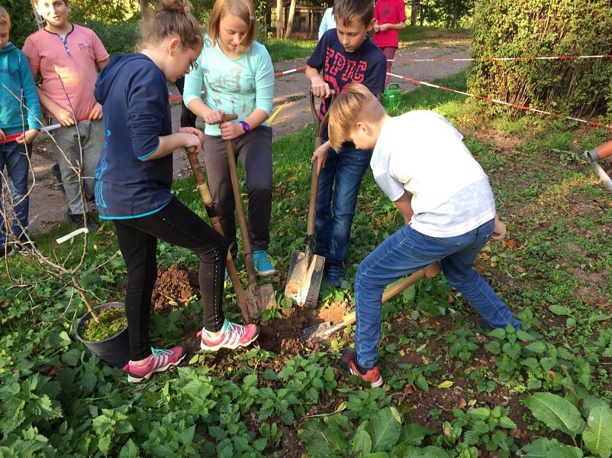 Ein Kind - ein Baum - Pflanzaktion auf dem Landgut Harz Rigi