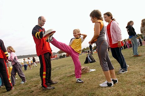 Grundschulsporttag auf dem Hohe-Kreuz-Sportplatz