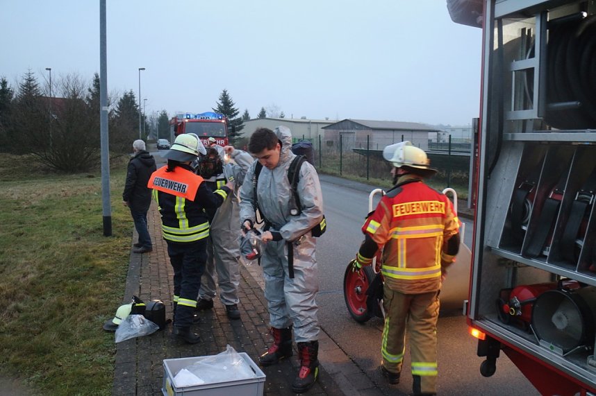 Gefahrgutzug des Landkreises im Einsatz