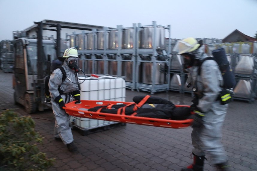 Gefahrgutzug des Landkreises im Einsatz