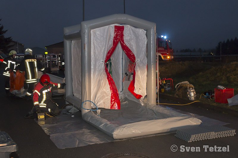 Gefahrgutzug des Landkreises im Einsatz
