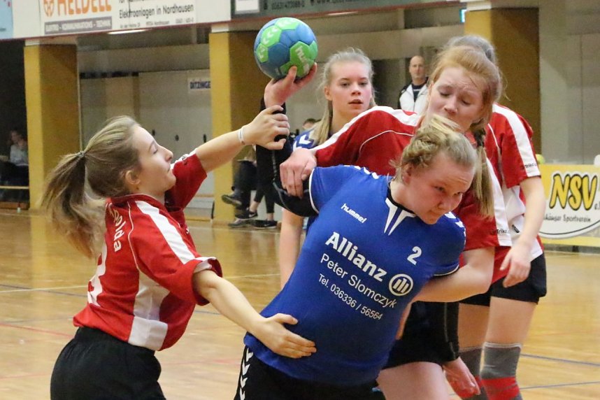 Vom weiblichen Handballnachwuchs des Nordh&auml;user SV