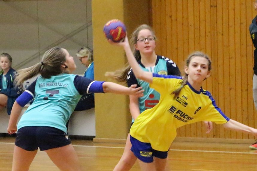 Vom weiblichen Handballnachwuchs des Nordh&auml;user SV
