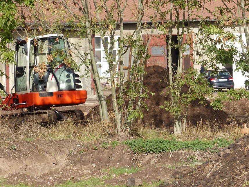 Baustelle zur Erweiterung der Fischzucht Salza