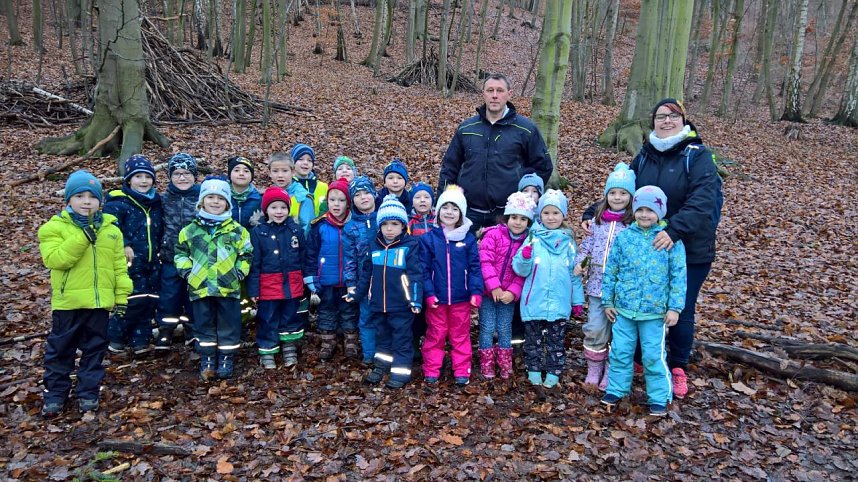Spatzenkinder erkunden den Wald