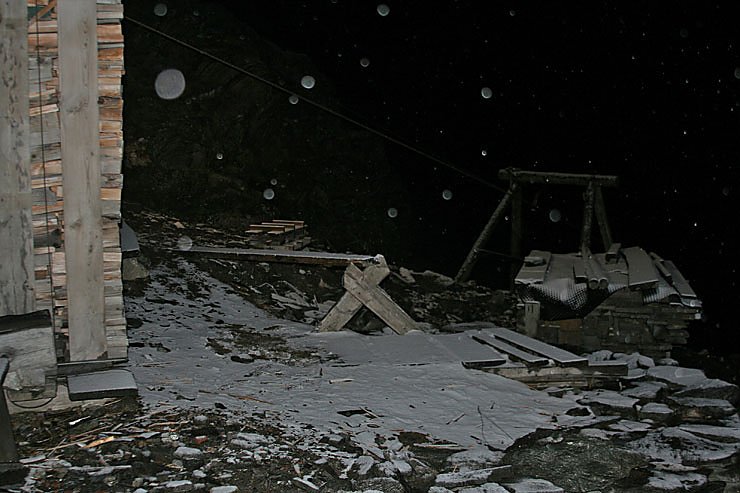 Abends gab es Schnee.