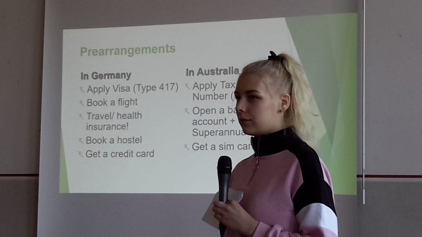 Fabienne Leibiger gab interessante Einblicke in ihre Zeit in Australien