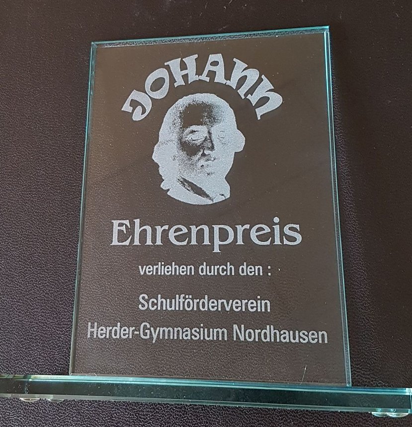 So sieht er aus, der Preis f&uuml;r herausragende Leistungen