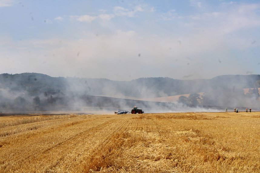 Gro&szlig;brand zwischen Ellrich und Werna