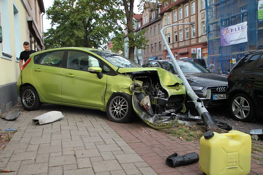 Unfall in der Bochumer Stra&szlig;e in Nordhausen 