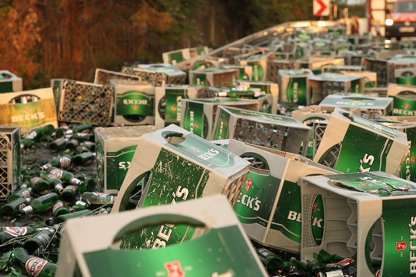 Bierlaster verungl&uuml;ckt