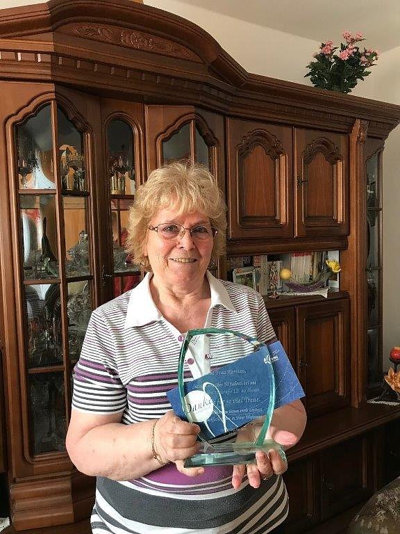 Verbundenheit mit der Genossenschaft: Frau Kersten in der L&ouml;bnitzstra&szlig;e