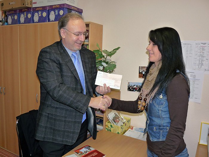 Spendescheck f&uuml;r Jugendweiheverein
