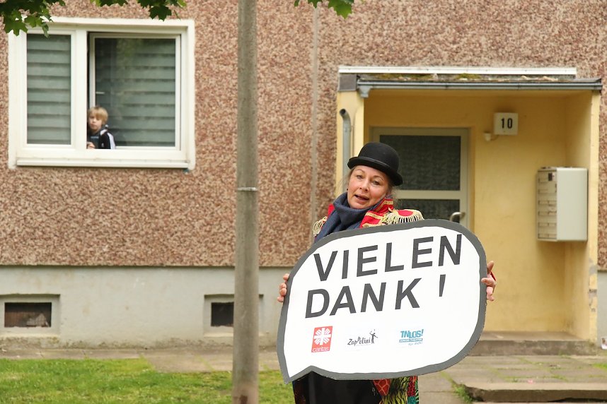 Die erste Runde "unter Balkonen" in Salza