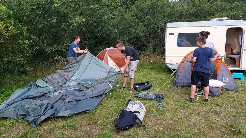 Der Oster&ouml;der Sch&uuml;tzennachwuchs durfte sich endlich wieder treffen und lud zum Campingwochenende