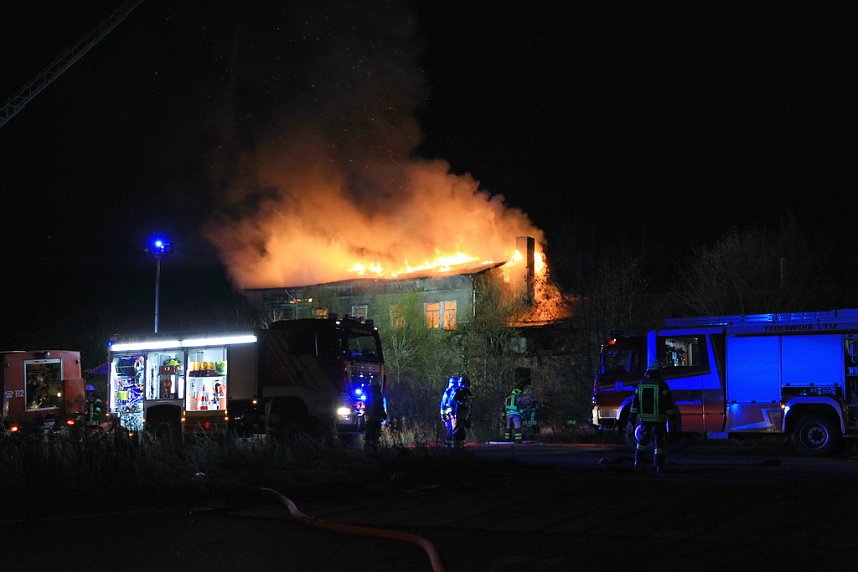 Brand auf dem Bahngel&auml;nde in Nordhausen
