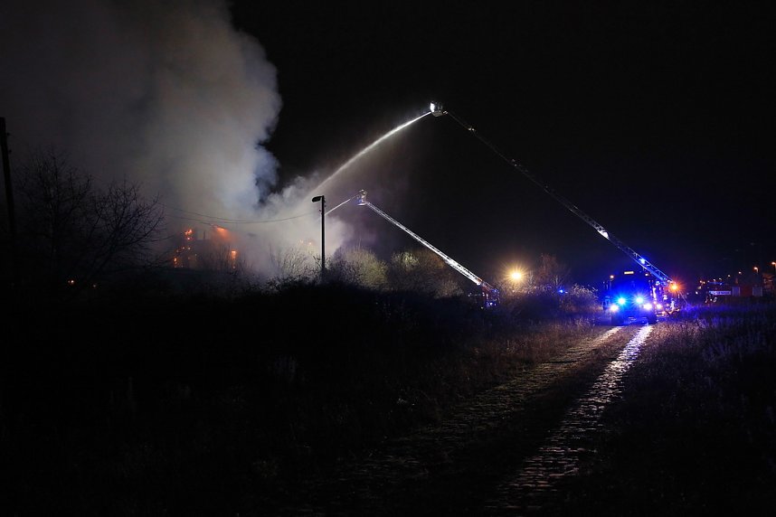 Brand auf dem Bahngel&auml;nde in Nordhausen
