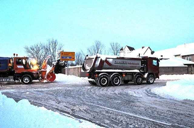 Schneefr&auml;se in Heringen im Einsatz