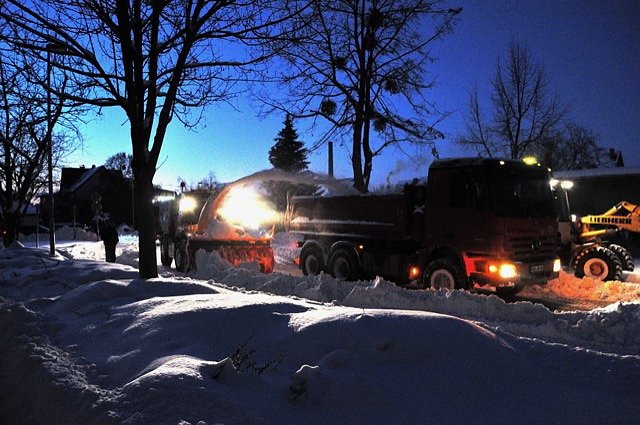 Schneefr&auml;se in Heringen im Einsatz