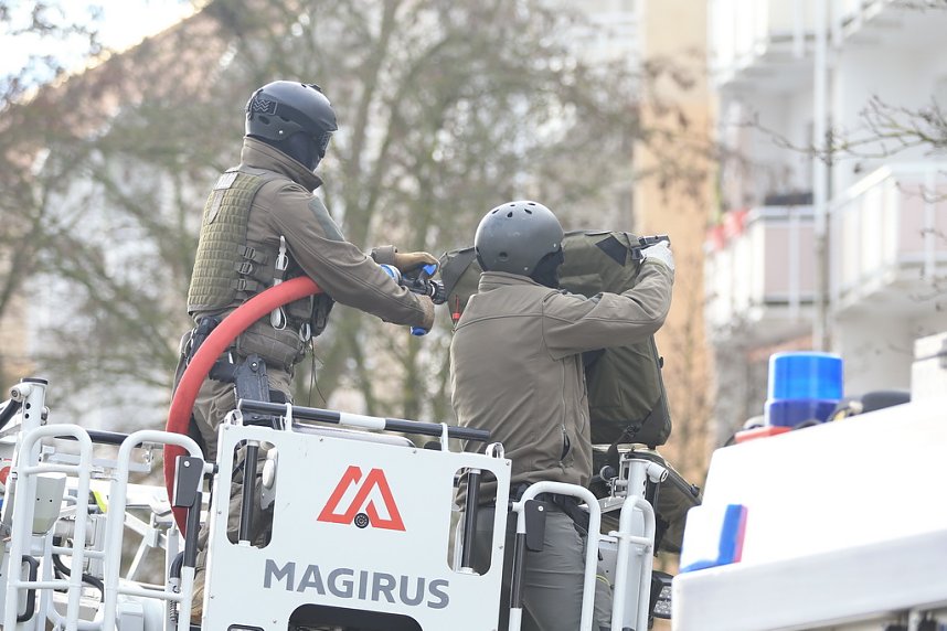 Gro&szlig;einsatz in der Bochumer Stra&szlig;e in Nordhausen