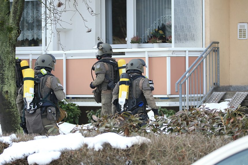Gro&szlig;einsatz in der Bochumer Stra&szlig;e in Nordhausen