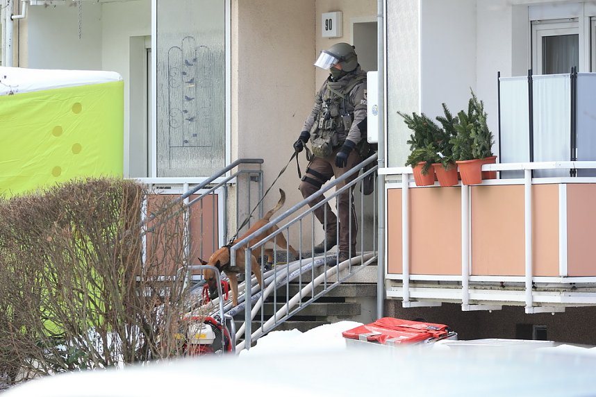 Gro&szlig;einsatz in der Bochumer Stra&szlig;e in Nordhausen