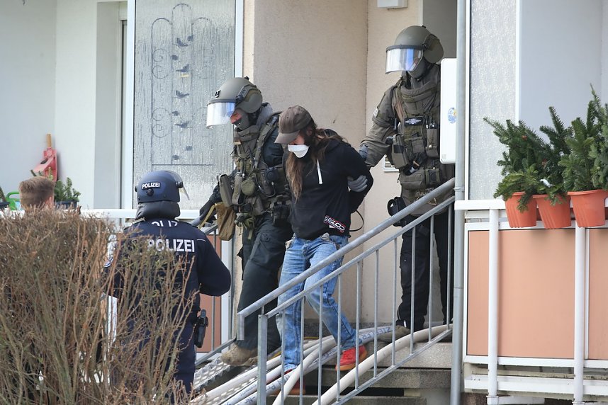 Gro&szlig;einsatz in der Bochumer Stra&szlig;e in Nordhausen