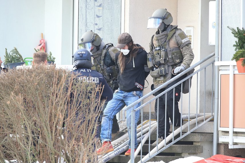 Gro&szlig;einsatz in der Bochumer Stra&szlig;e in Nordhausen