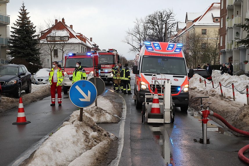 Gro&szlig;einsatz in der Bochumer Stra&szlig;e in Nordhausen