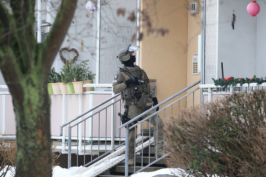 Gro&szlig;einsatz in der Bochumer Stra&szlig;e in Nordhausen