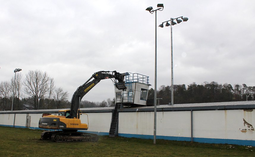 Abriss der Sprecherkabine im AKS