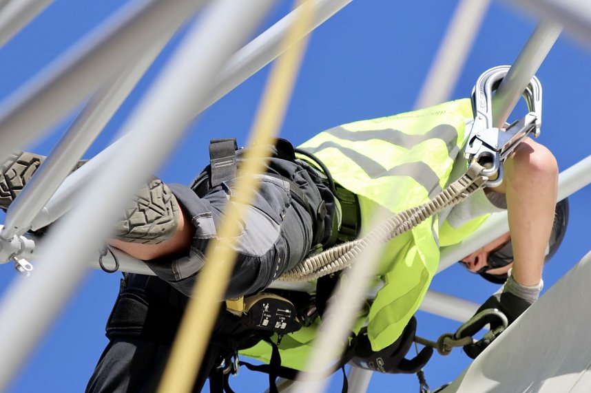 Aufbau des Umweltpavillions 