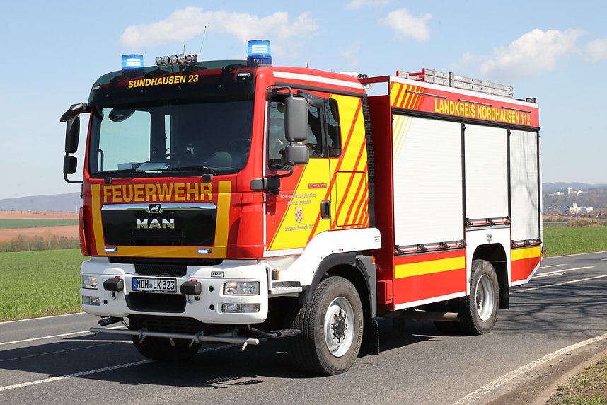 Brand eines Autohauses bei Nordhausen