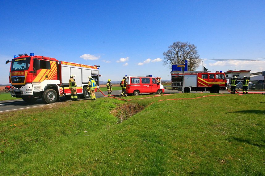 Brand eines Autohauses bei Nordhausen