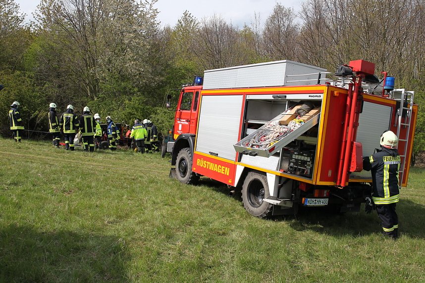 Gespann &uuml;berschlug sich in der Goldenen Aue