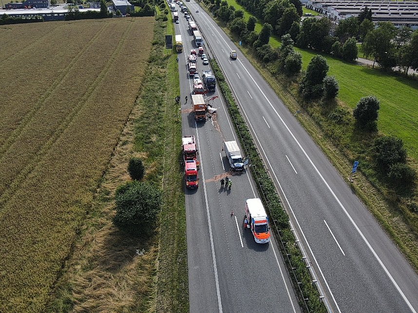 Schwerer Unfall auf der A38