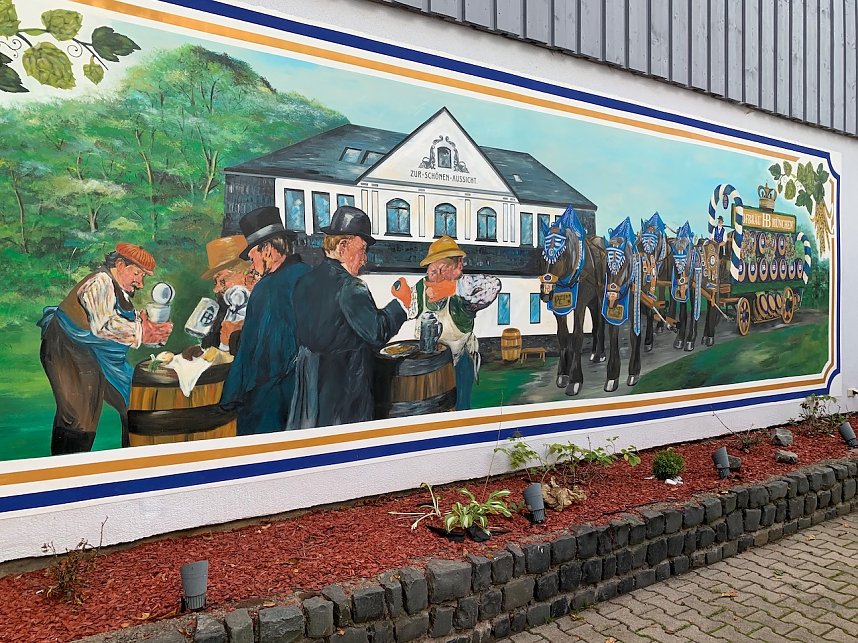 Wandbild am Hofbr&auml;uhaus Nordhausen-gemalt von dem Nordh&auml;user Axel Schumann