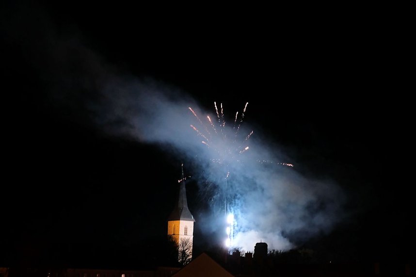 Feuerwerk am Martinsabend in Nordhausen