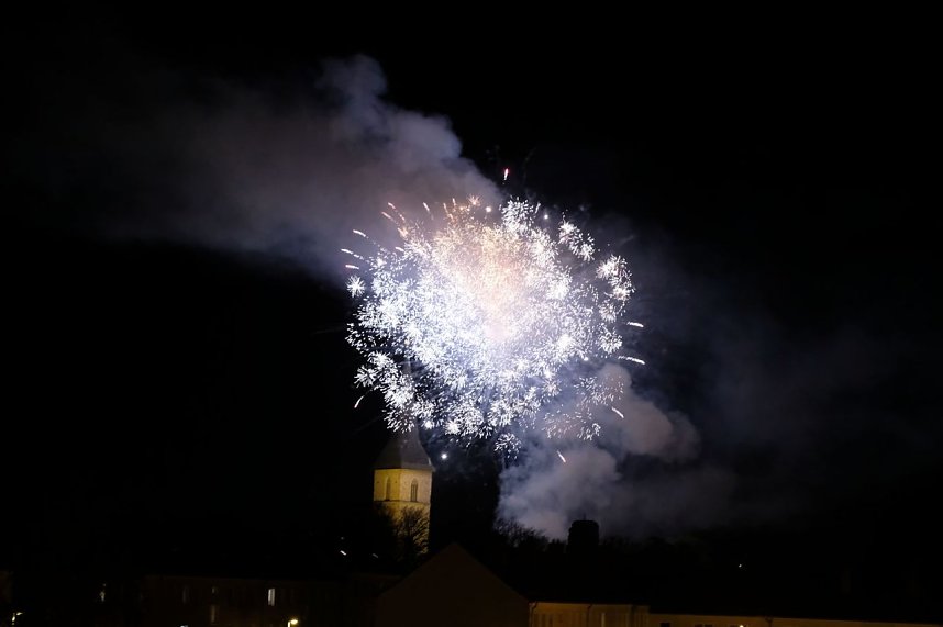 Feuerwerk am Martinsabend in Nordhausen