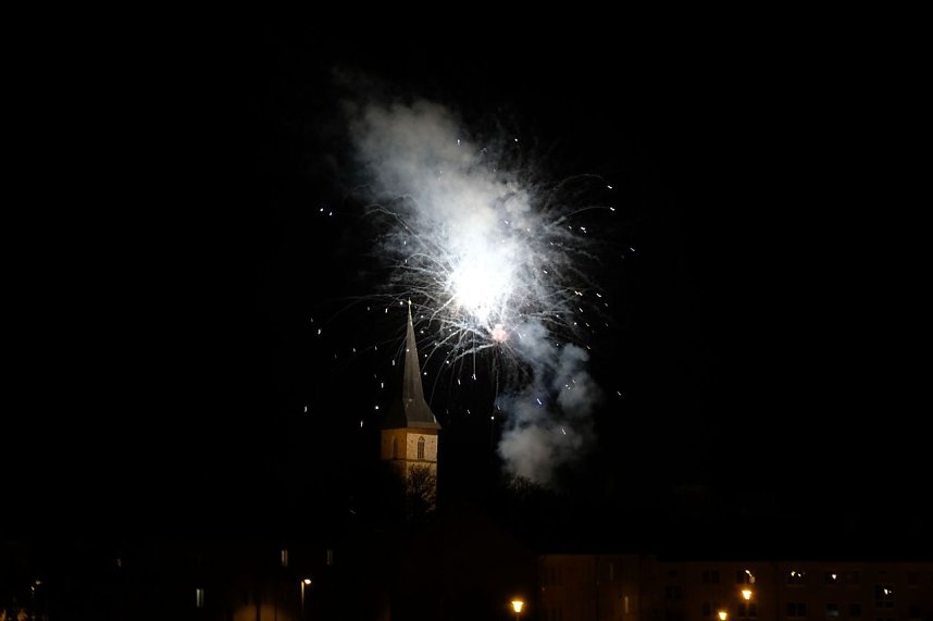 Feuerwerk am Martinsabend in Nordhausen