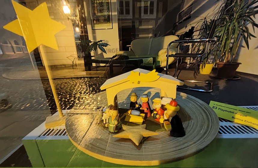 Krippenausstellung in Schaufenstern der Stadt Nordhausen