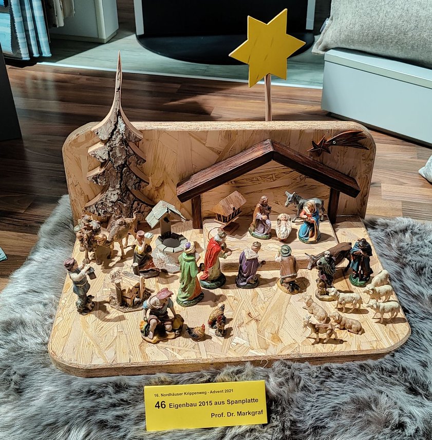 Krippenausstellung in Schaufenstern der Stadt Nordhausen