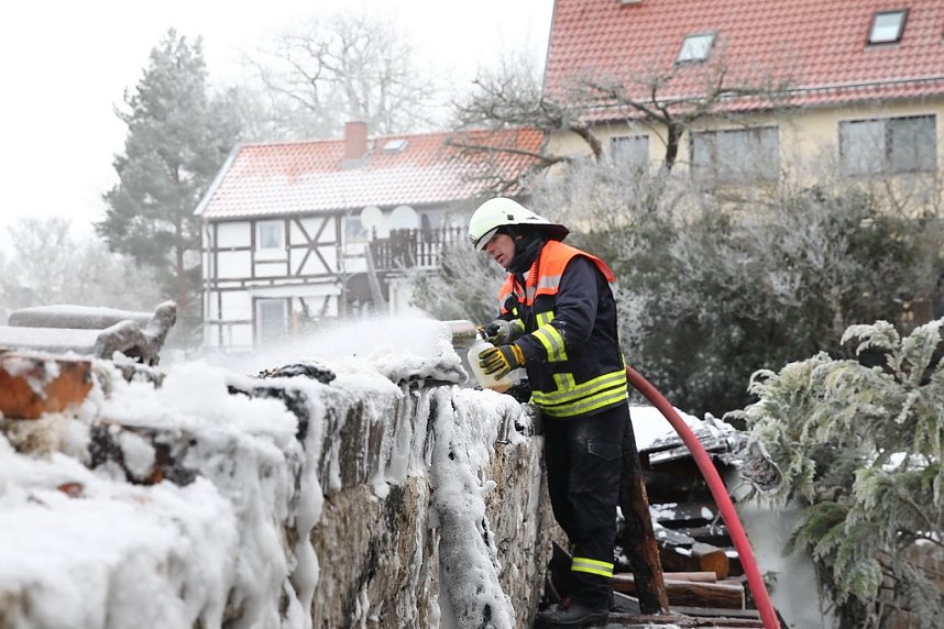 Luftbilder vom Brandort in der Nordh&auml;user Altstadt