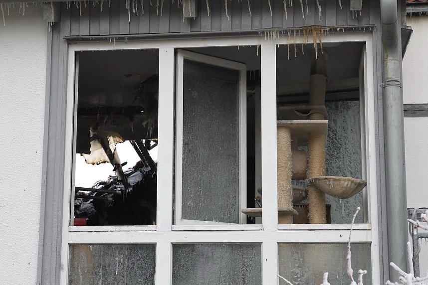 Luftbilder vom Brandort in der Nordh&auml;user Altstadt