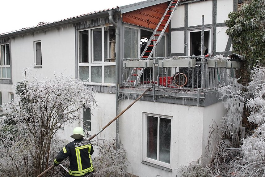 Luftbilder vom Brandort in der Nordh&auml;user Altstadt