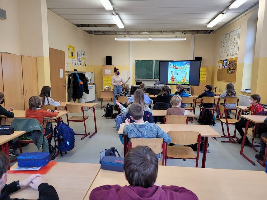 Unterricht in der Ukulele-Klasse