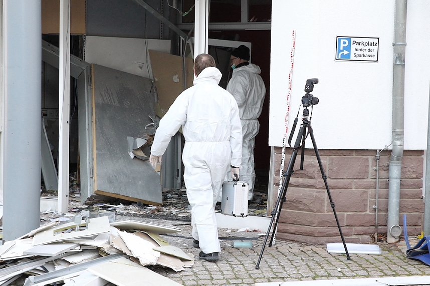 Polizei ist vor Ort zur Spurensicherung