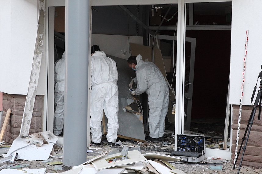 Polizei ist vor Ort zur Spurensicherung